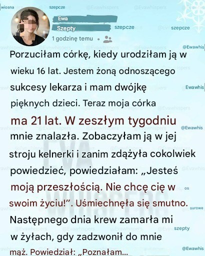 Porzuciłem moją córkę… Wróciła, gdy najbardziej jej potrzebowaliśmy