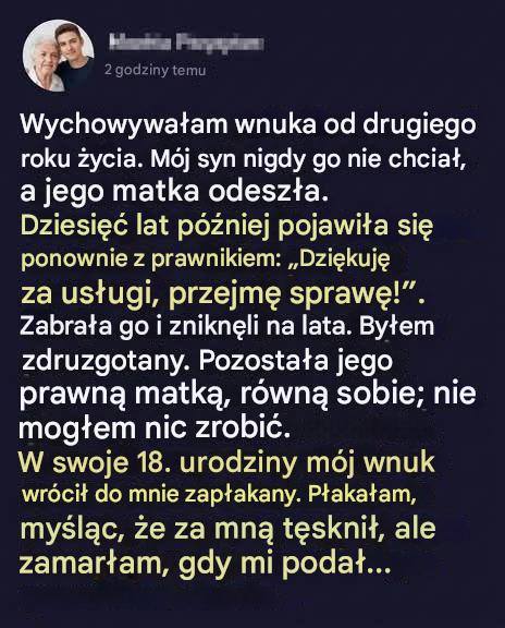 Zabrała mi wnuka, kiedy go wychowałam – po latach wrócił odmieniony
